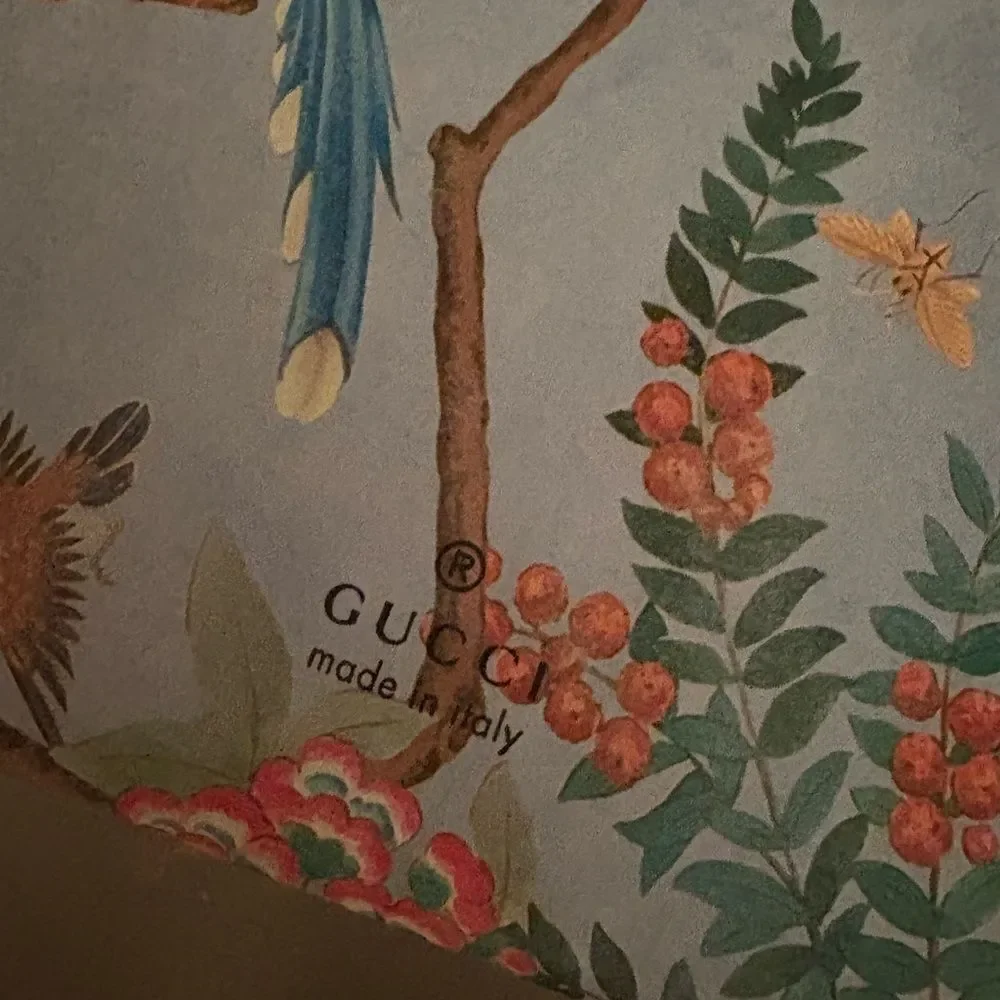 New  with box GUCCI blue Tian bird flower & nature print card envelope set